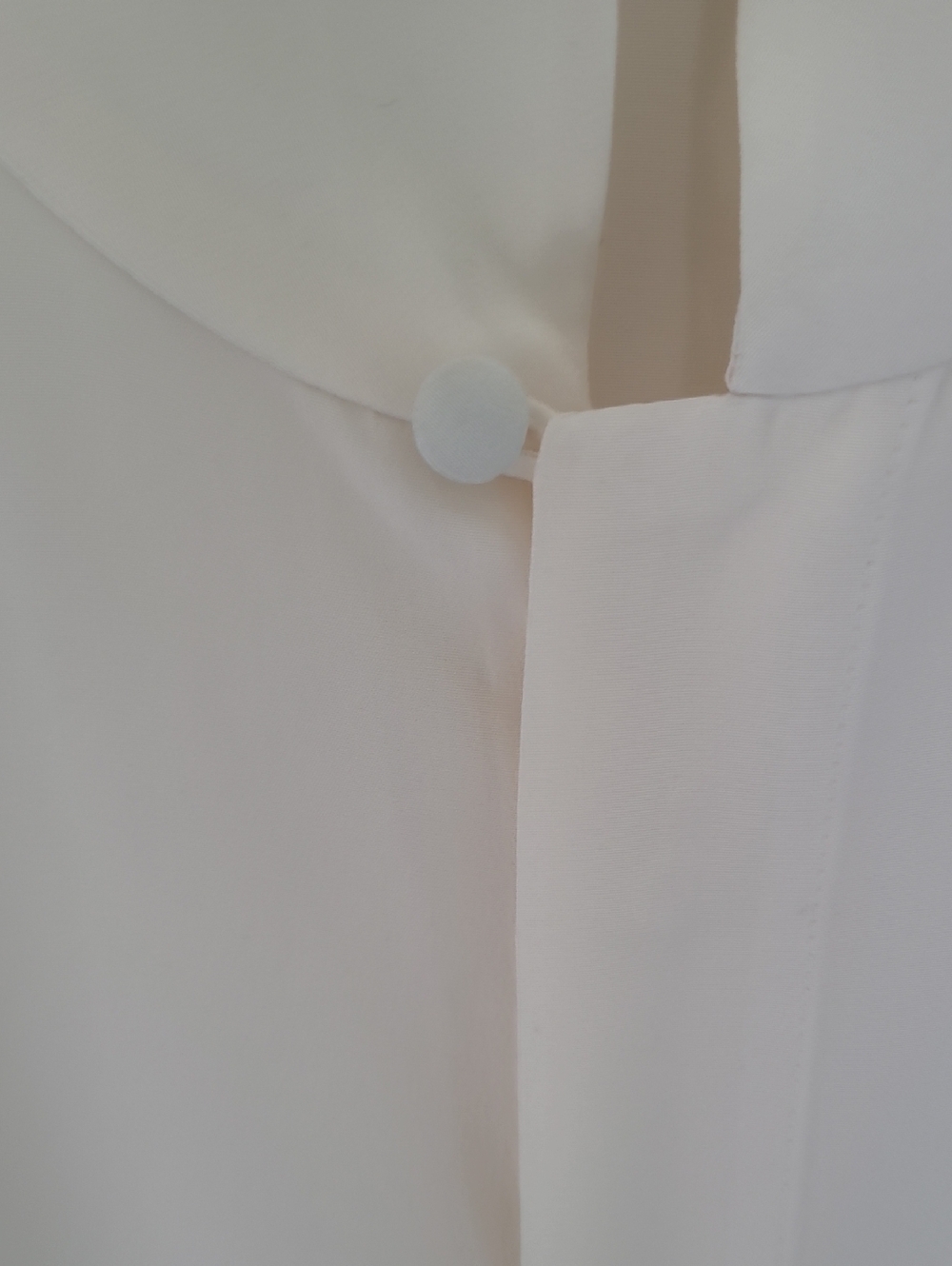 Eskandar Silk Swing Blouse Size 0 ( 4-6) Ivory Oversized Pleated Back Minimalist - Picture 10 of 11